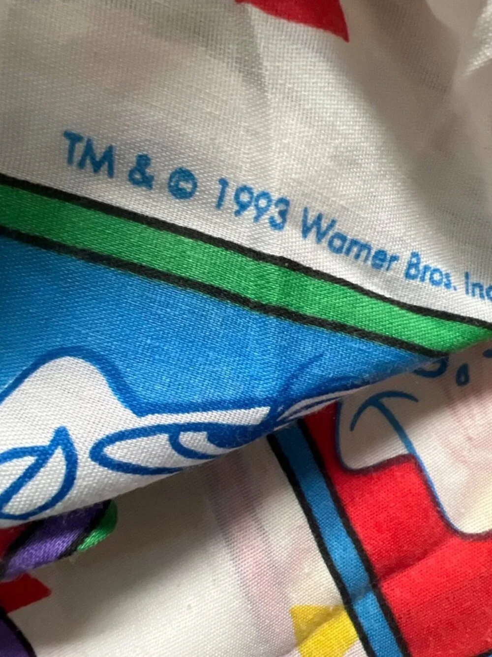 Vintage Looney Tunes Twin Fitted Bed Sheet Bugs Bunny Daffy Duck 1993